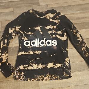 Adidas Bleached Effect Crewneck Sweatshirt Black Cream